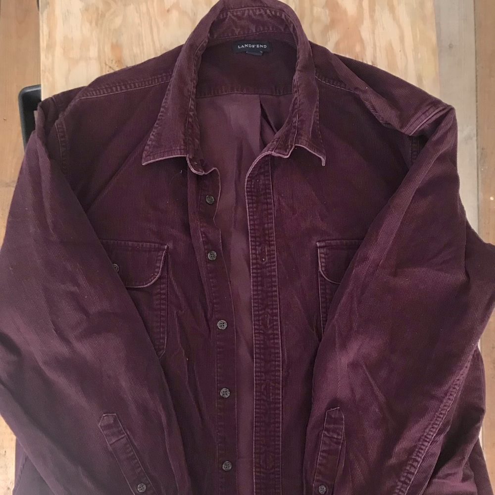 Vintage lands end corduroy button down shirt